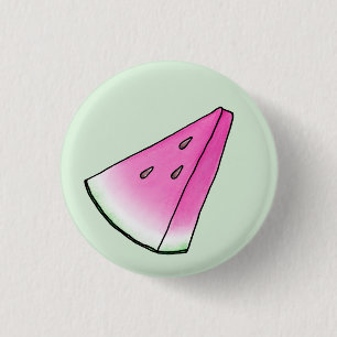 Watermelon slice pinback button