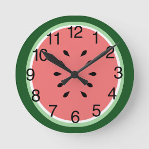 Watermelon Slice Round Clock