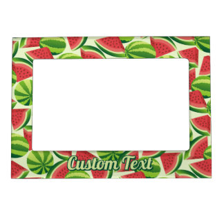 Watermelon Slice Seamless Background Magnetic Frame