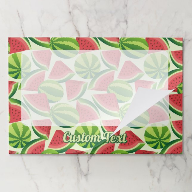 Watermelon slice seamless background paper pad (Folded)