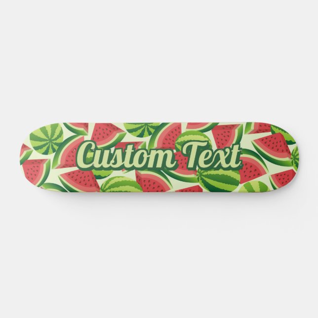 Watermelon Slice Seamless Background Skateboard (Horz)