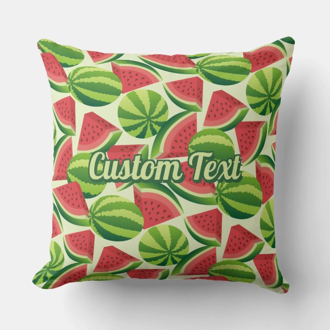 Watermelon slice seamless background throw pillow (Front)
