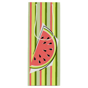 Watermelon Slice Stripe Classic Wine Gift Bag