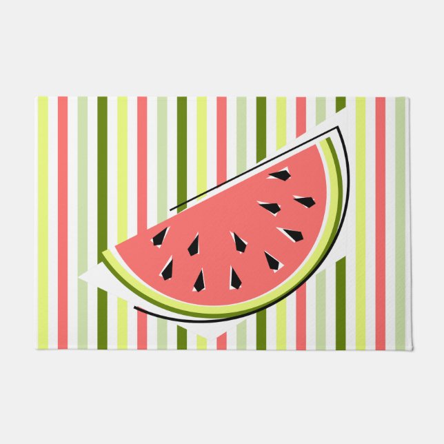 Watermelon Slice Stripe Thin Doormat (Front)
