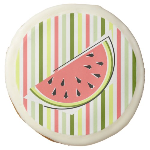 Watermelon Slice Stripe Thin Sugar Cookie
