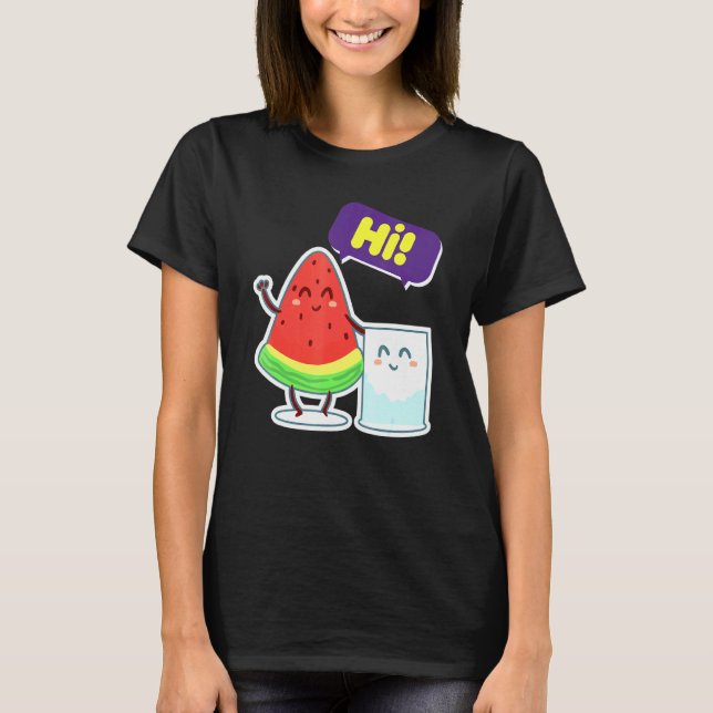 Watermelon Slice Sugar Saying Hi Summer T-Shirt (Front)