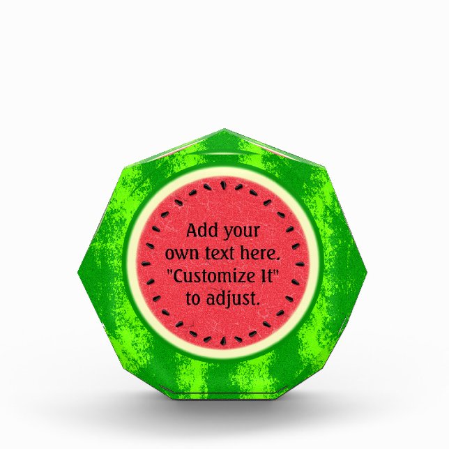 Watermelon Slice Summer Fruit Personalized Award (Front)