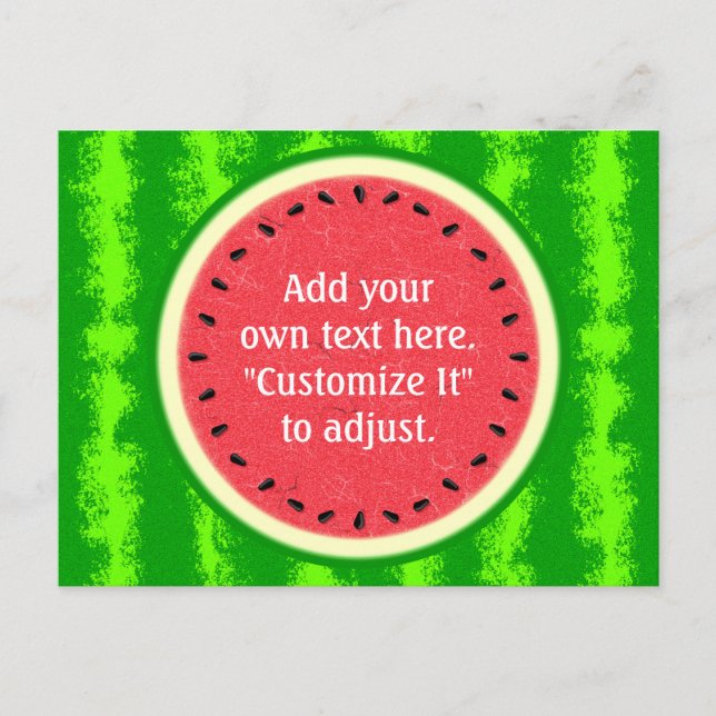 Watermelon Slice Summer Fruit Personalized Postcard (Front)