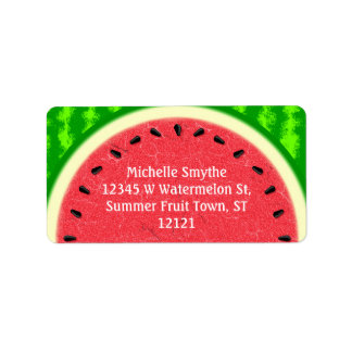 Watermelon Slice Summer Fruit with Rind Address Label