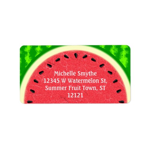 Watermelon Slice Summer Fruit with Rind Address Label