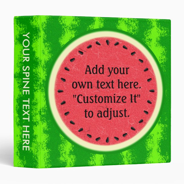 Watermelon Slice Summer Fruit with Rind Binder (Front/Spine)