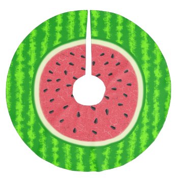 Watermelon Slice Summer Fruit With Rind Brushed Polyester Tree Skirt by FancyCelebration at Zazzle