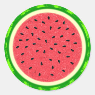 Watermelon Slice Summer Fruit with Rind Classic Round Sticker