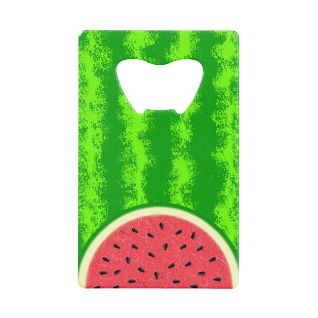 Watermelon Slice Summer Fruit with Rind Credit Card Bottle Opener (Front)
