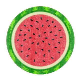Watermelon Slice Summer Fruit with Rind Cutting Board