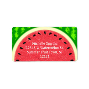 Watermelon Slice Summer Fruit with Rind Label
