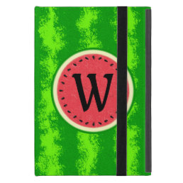 Watermelon Slice Summer Fruit with Rind Monogram iPad Mini Cover