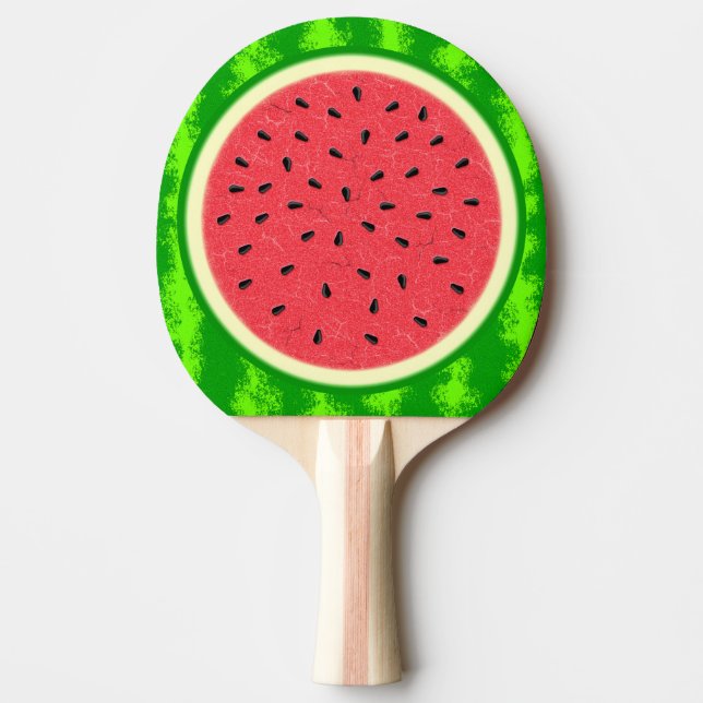 Watermelon Slice Summer Fruit with Rind Ping Pong Paddle (Front)