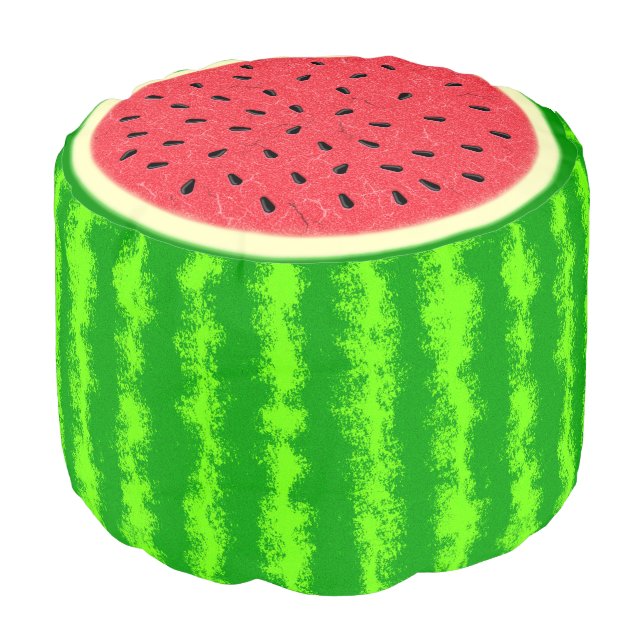 Watermelon Slice Summer Fruit with Rind Pouf (Angled Front)