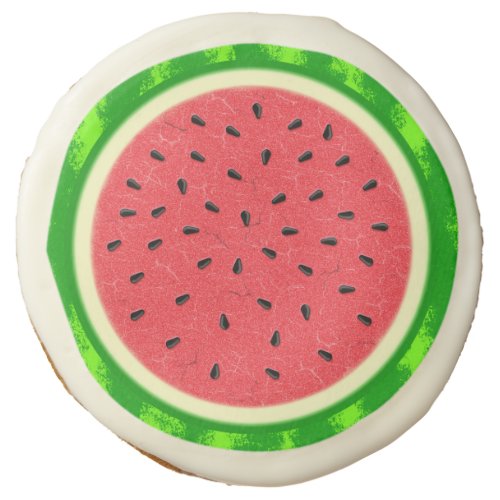 Watermelon Slice Summer Fruit with Rind Sugar Cookie