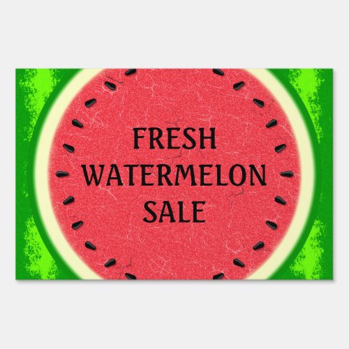 Watermelon Slice Summer Fruit with Rind Yard Sign