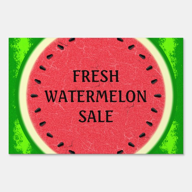 Watermelon Slice Summer Fruit with Rind Yard Sign (Front)