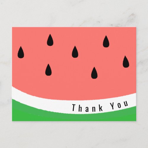 watermelon slice thank you postcard