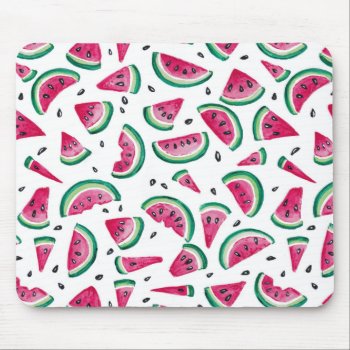 Watermelon Slices And Seeds Pattern Mouse Pad by LisaMarieArt at Zazzle