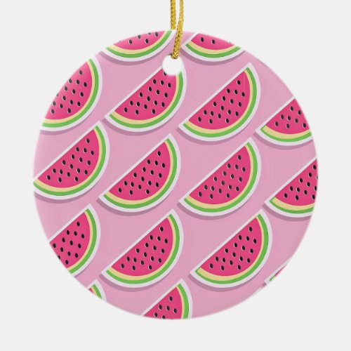 Watermelon slices ceramic ornament
