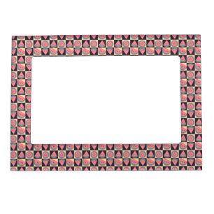 Watermelon Slices - Checkered Pattern Magnetic Photo Frame