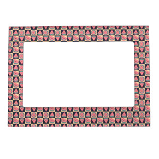 Watermelon Slices - Checkered Pattern Magnetic Photo Frame