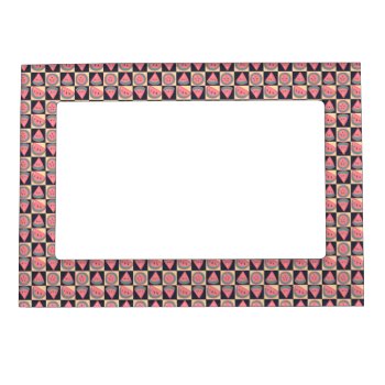 Watermelon Slices - Checkered Pattern Magnetic Photo Frame by saradaboru at Zazzle