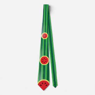 Watermelon Slices Fruity Stripy Novelty Neck Tie