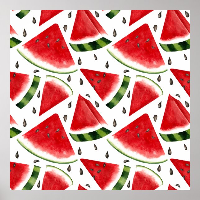 Watermelon Slices Minimalist Design Poster (Front)