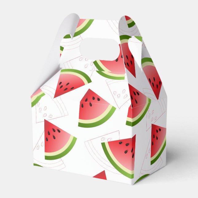 Watermelon Slices Minimalist Pattern Favor Boxes (Front Side)