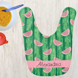 Watermelon Slices Monogram Baby Bib