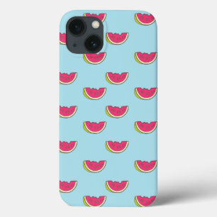 Watermelon Slices on Teal Pattern iPhone 13 Case