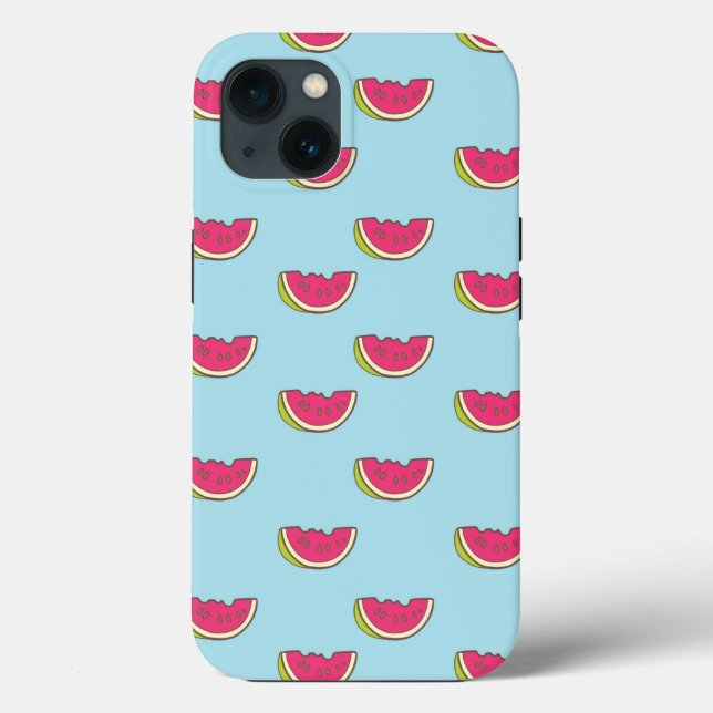 Watermelon Slices on Teal Pattern Case-Mate iPhone Case (Back)