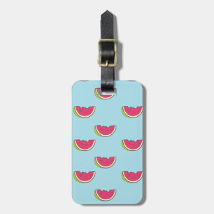 Watermelon Slices on Teal Pattern Luggage Tag