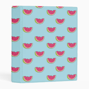 Watermelon Slices on Teal Pattern Mini Binder