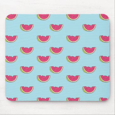 Watermelon Slices on Teal Pattern Mouse Pad Watermelon Slices on Teal Pattern Mouse Pad
