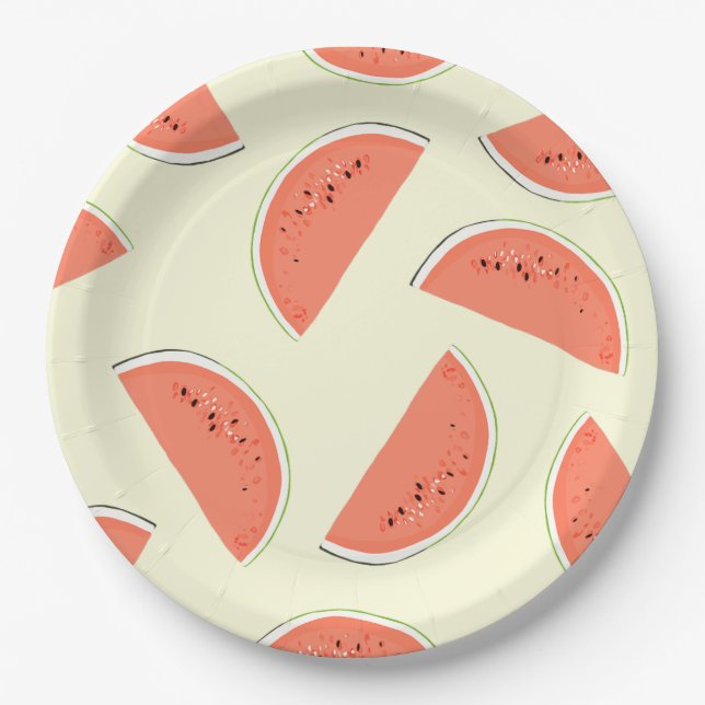 Watermelon Slices Paper Plates (Front)