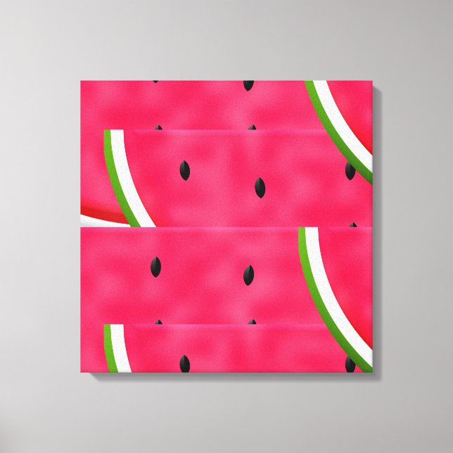 Watermelon Slices Pattern Canvas Print (Front)