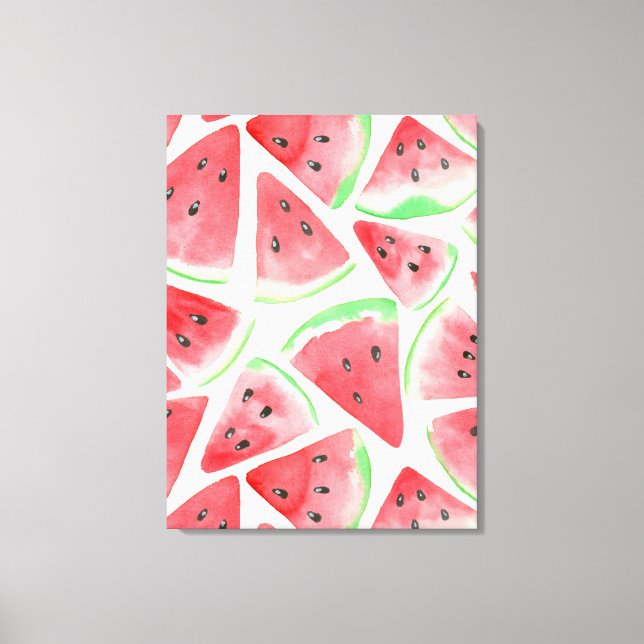 Watermelon slices pattern canvas print (Front)