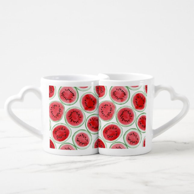 Watermelon slices pattern coffee mug set (Front Nesting)