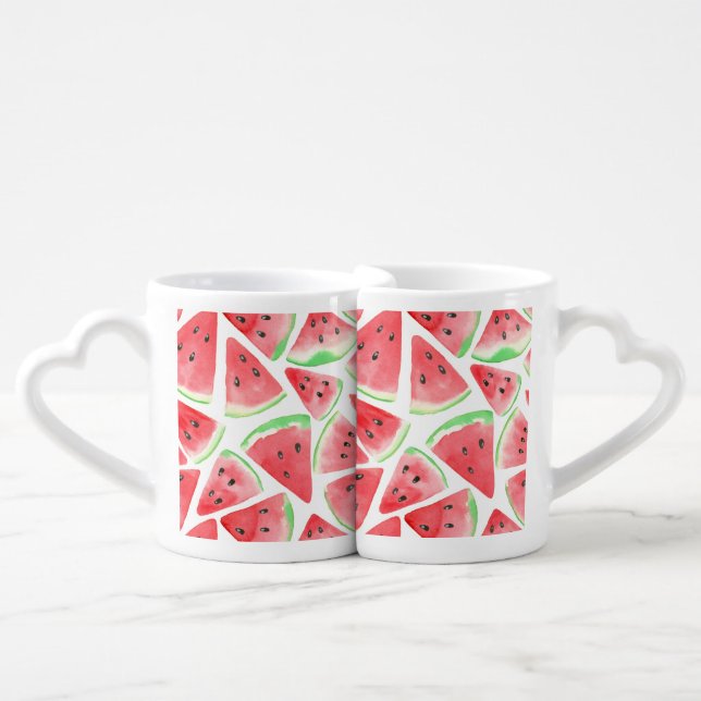 Watermelon slices pattern coffee mug set (Front Nesting)
