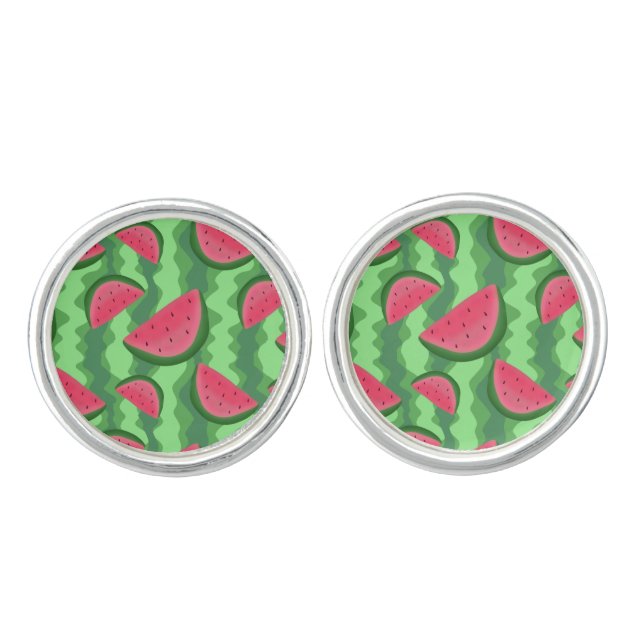 Watermelon Slices Pattern Cufflinks (Front)