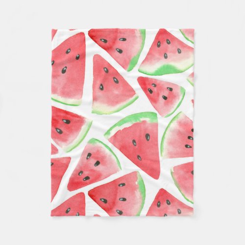 Watermelon slices pattern fleece blanket