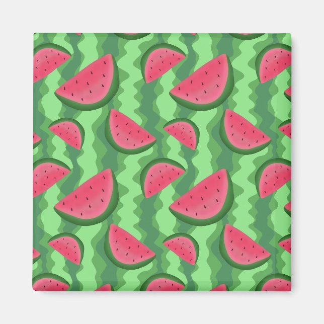 Watermelon Slices Pattern Magnet (Front)