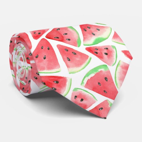 Watermelon slices pattern neck tie